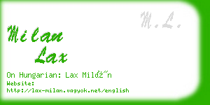 milan lax business card